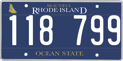RI license plate 118799