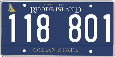 RI license plate 118801