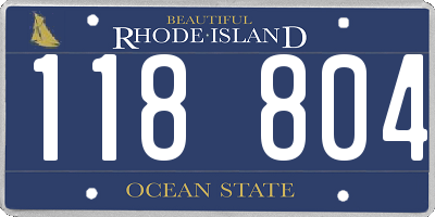 RI license plate 118804