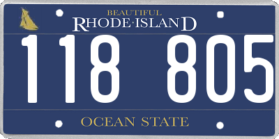 RI license plate 118805
