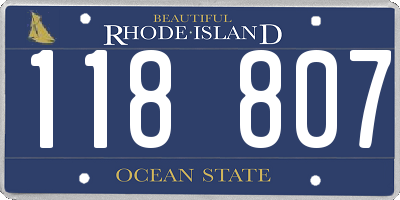 RI license plate 118807