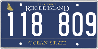 RI license plate 118809
