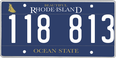 RI license plate 118813
