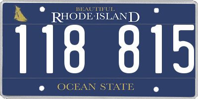 RI license plate 118815