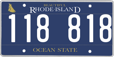 RI license plate 118818