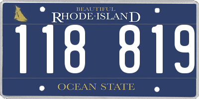 RI license plate 118819