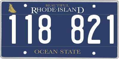 RI license plate 118821