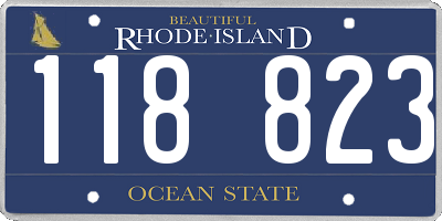 RI license plate 118823