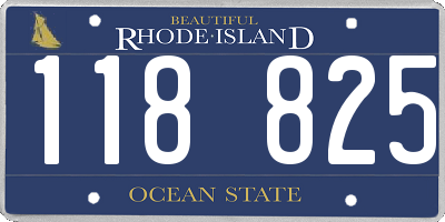 RI license plate 118825