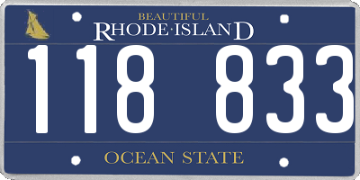 RI license plate 118833