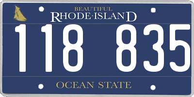 RI license plate 118835