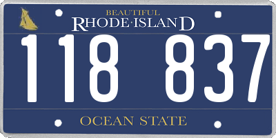 RI license plate 118837