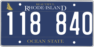 RI license plate 118840