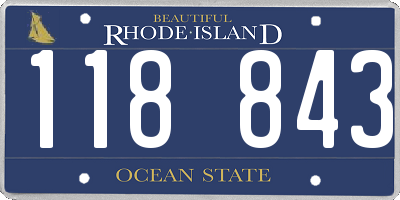 RI license plate 118843