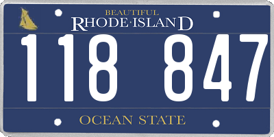 RI license plate 118847