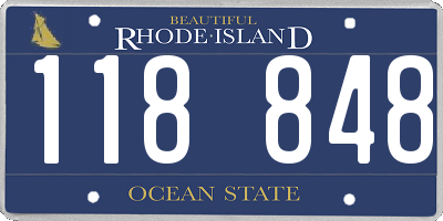 RI license plate 118848