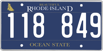 RI license plate 118849