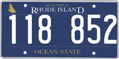 RI license plate 118852