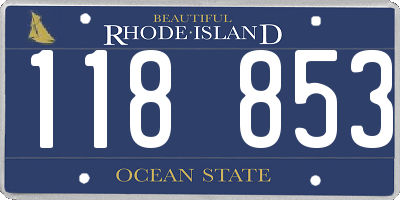RI license plate 118853