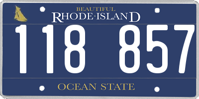 RI license plate 118857