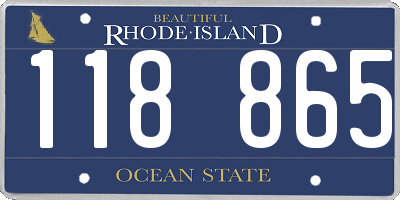 RI license plate 118865