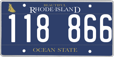 RI license plate 118866