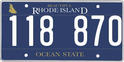 RI license plate 118870
