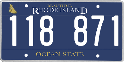 RI license plate 118871