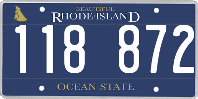 RI license plate 118872