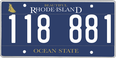 RI license plate 118881