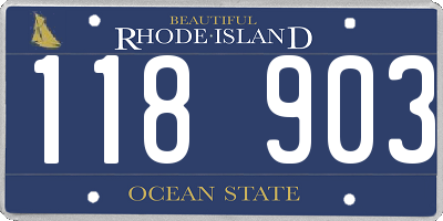 RI license plate 118903