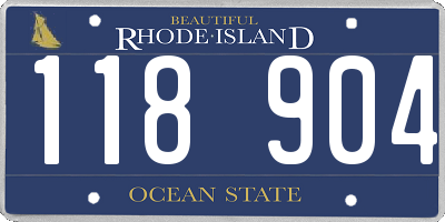 RI license plate 118904