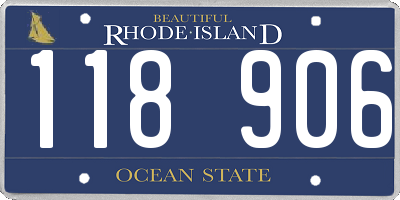 RI license plate 118906
