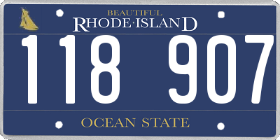 RI license plate 118907