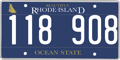 RI license plate 118908