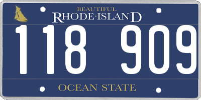 RI license plate 118909