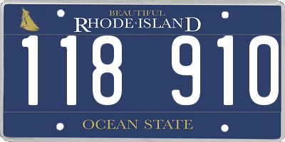 RI license plate 118910