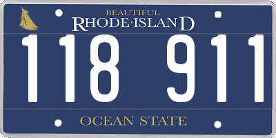 RI license plate 118911