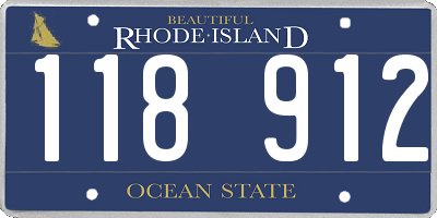 RI license plate 118912