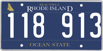 RI license plate 118913