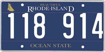 RI license plate 118914