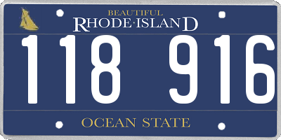 RI license plate 118916