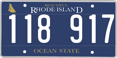 RI license plate 118917
