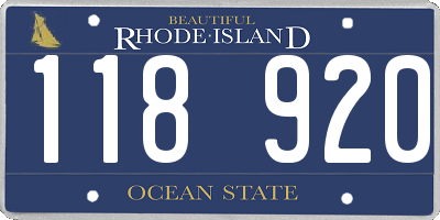 RI license plate 118920