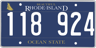 RI license plate 118924