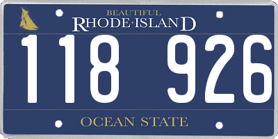 RI license plate 118926