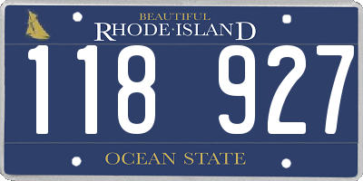 RI license plate 118927