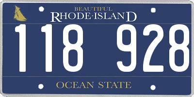 RI license plate 118928