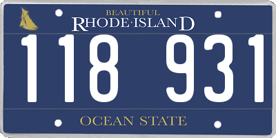 RI license plate 118931