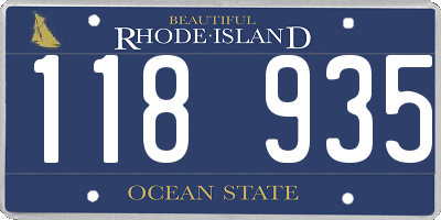 RI license plate 118935